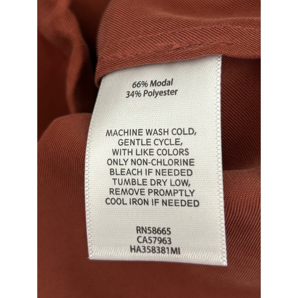 Halogen Cropped Utility Jacket Size XL Rust Modal Blend Double Breasted Button - Picture 7 of 10